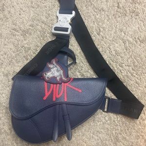 Christian Dior Crossbody Shawn Bull Head Embroidery Calfskin